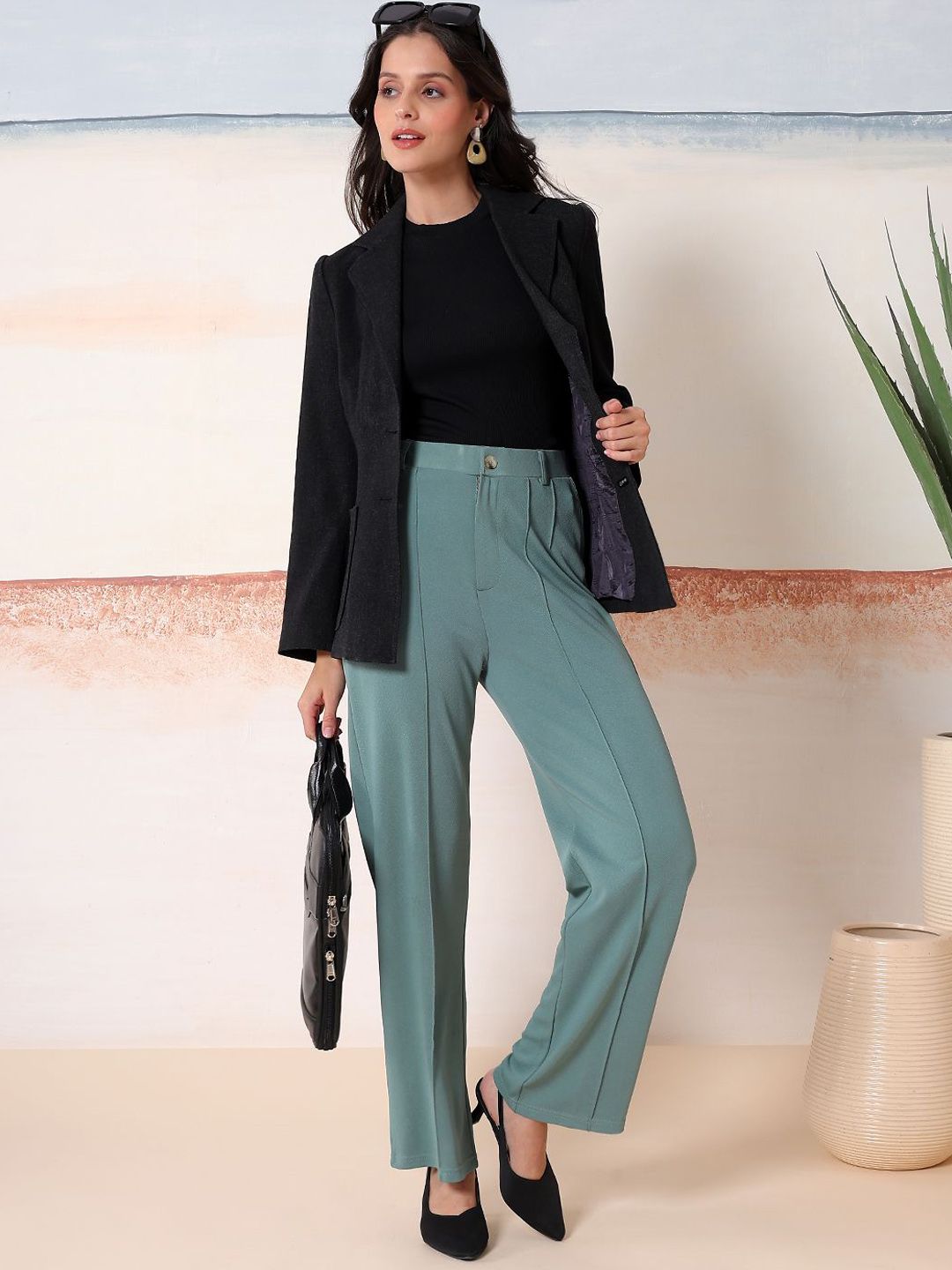 Kotty Women Sollid Round Neck Sleeveless Co-Ords