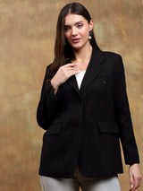 Kotty Solid Notched Lapel Overcoat