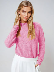 Kotty Women Cotton Round Neck Long Sleeves Pullover Sweaters