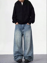 Kotty Men Wide Leg Mid-Rise Light Fade Stretchable Jeans