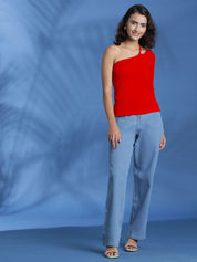 Kotty Women Solid One Shoulder Top