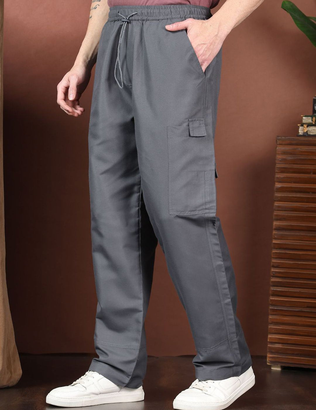 Kotty Men Relaxed Easy Wash Cargos Trousers