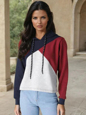 Kotty Women Colourblocked Hooded Sweatshirt