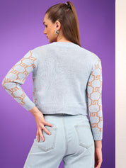 Kotty Women Self Design Crop Cardigan