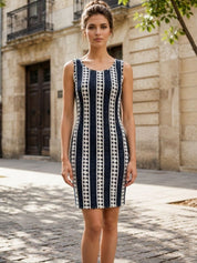 Kotty women comfortable navy blue sheath dress
