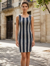 Kotty women comfortable navy blue sheath dress