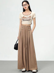 Kotty Women Textured Flared High-Rise Trouser