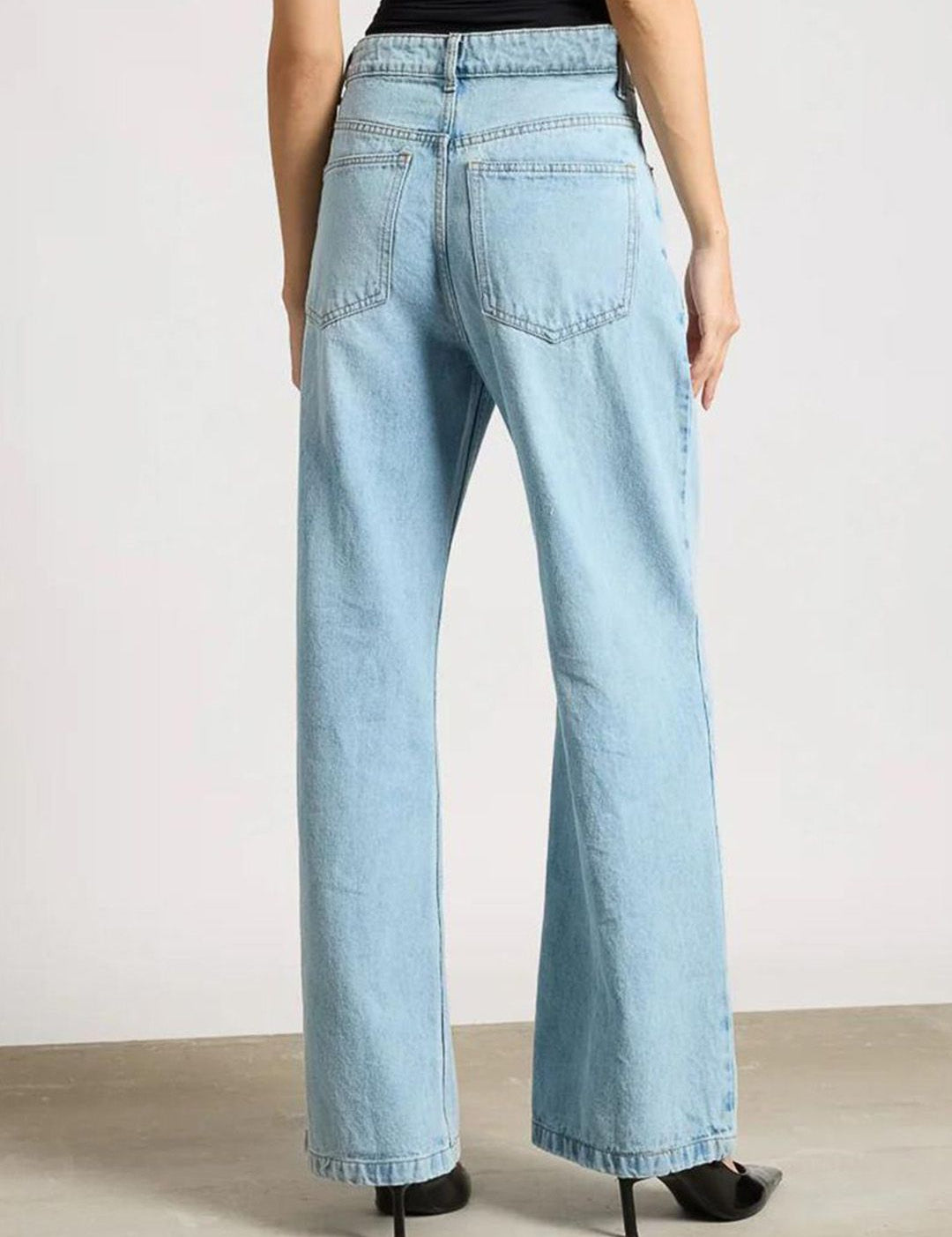 Kotty Women Jean Straight Fit High-Rise Heavy Fade Stretchable Jeans