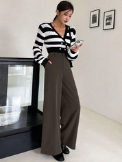 Kotty Women Relaxed Straight Leg High-Rise Trousers