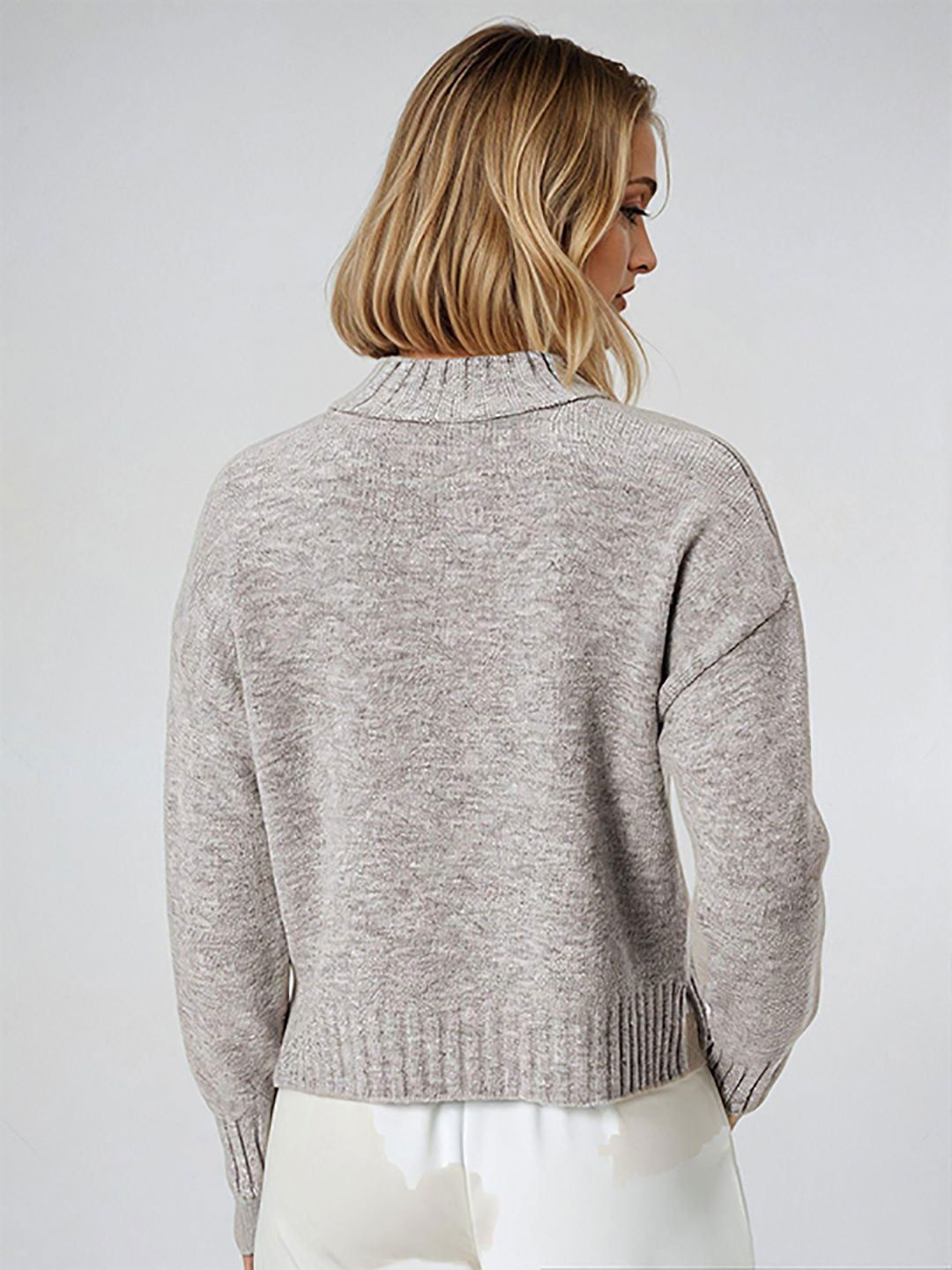 Kotty Women Mock Collar Long Sleeves Pullover Sweater