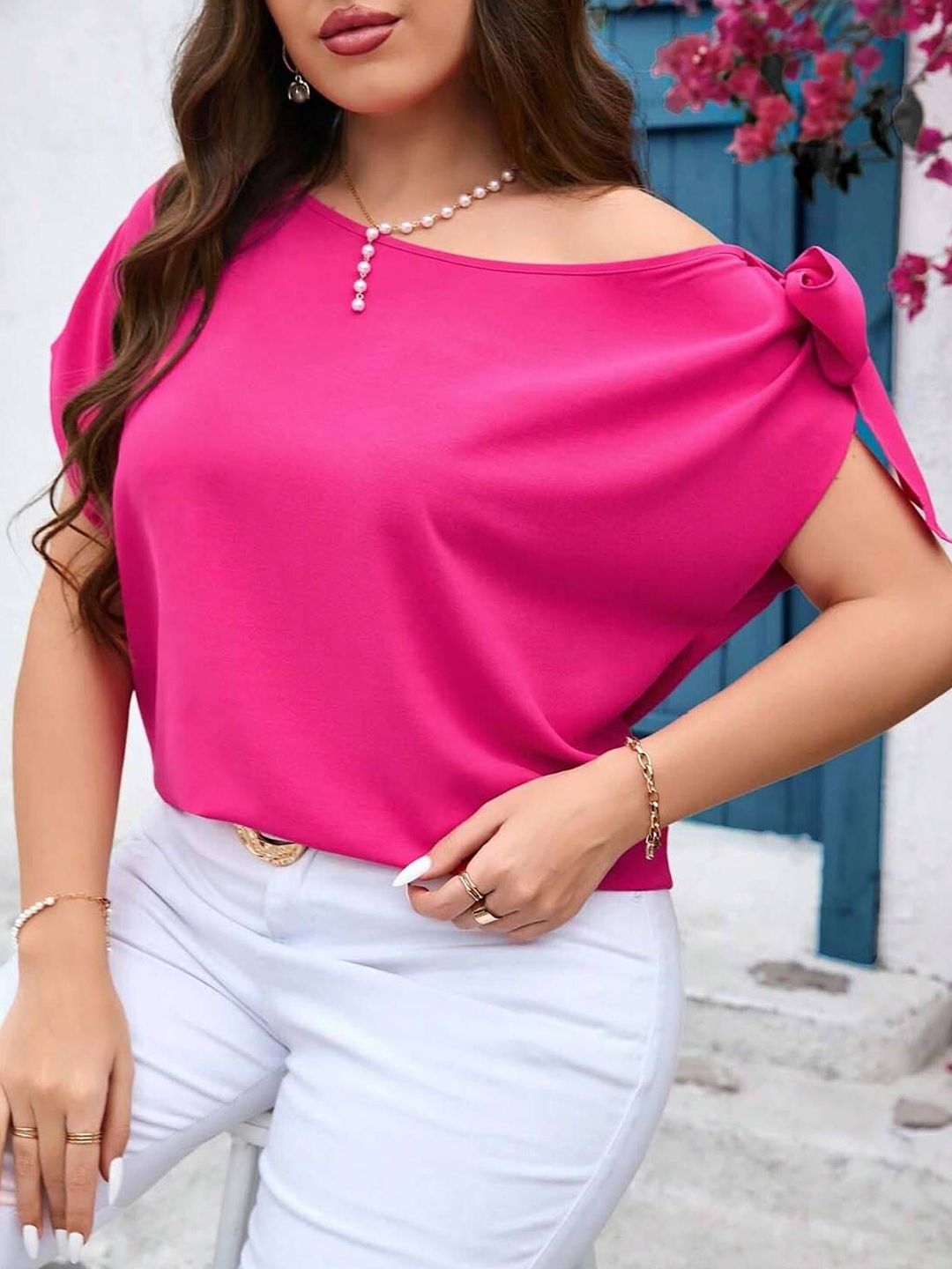 KOTTY Women Asymmetric Neck Top