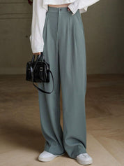 Kotty Women Relaxed Straight Leg Straight Fit High-Rise Easy Wash Trousers