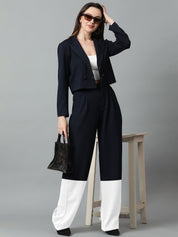 Kotty Women Solid Colourblocked High-Rise Easy Wash Trousers