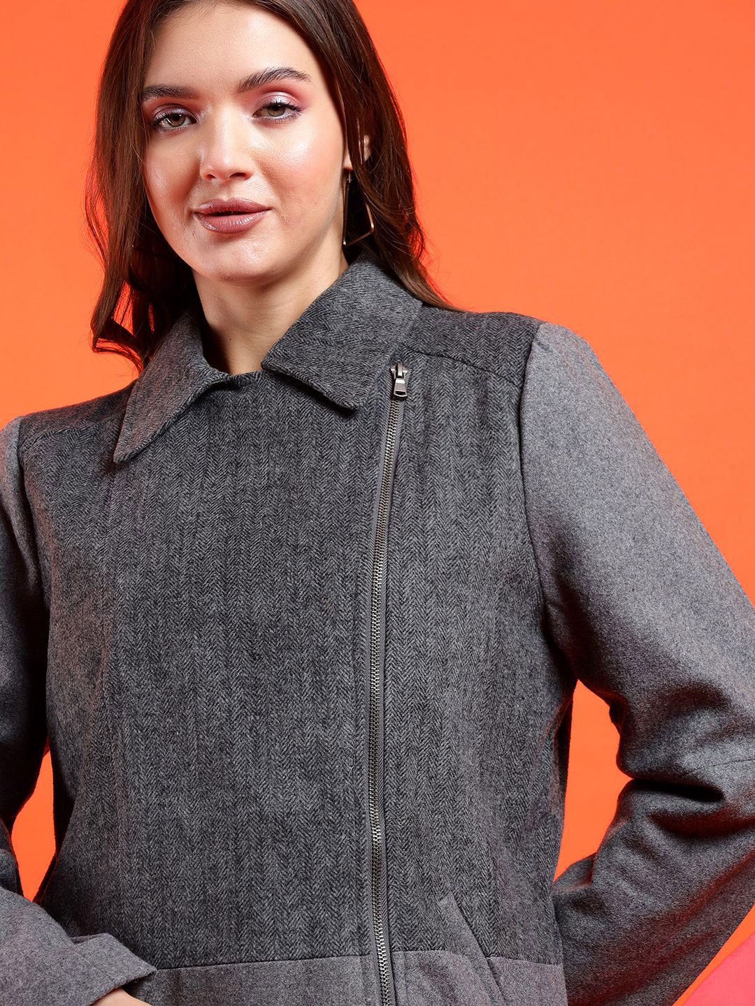 Kotty Solid Notched Lapel Longline Overcoat