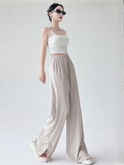 Kotty Women  Wide-Leg High-Rise Side Slits Trouser