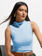Kotty Women Pack Of 2 Solid High Neck Sleeveless Top