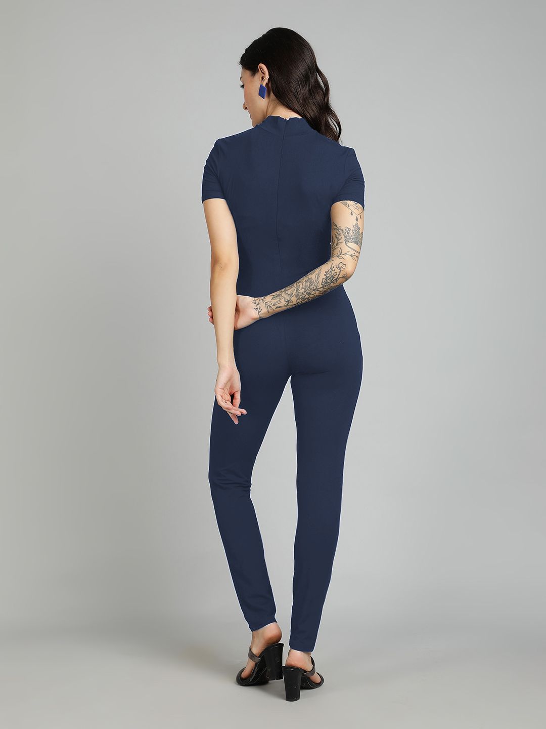 Kotty Women Mock Neck Basic Jumpsuit
