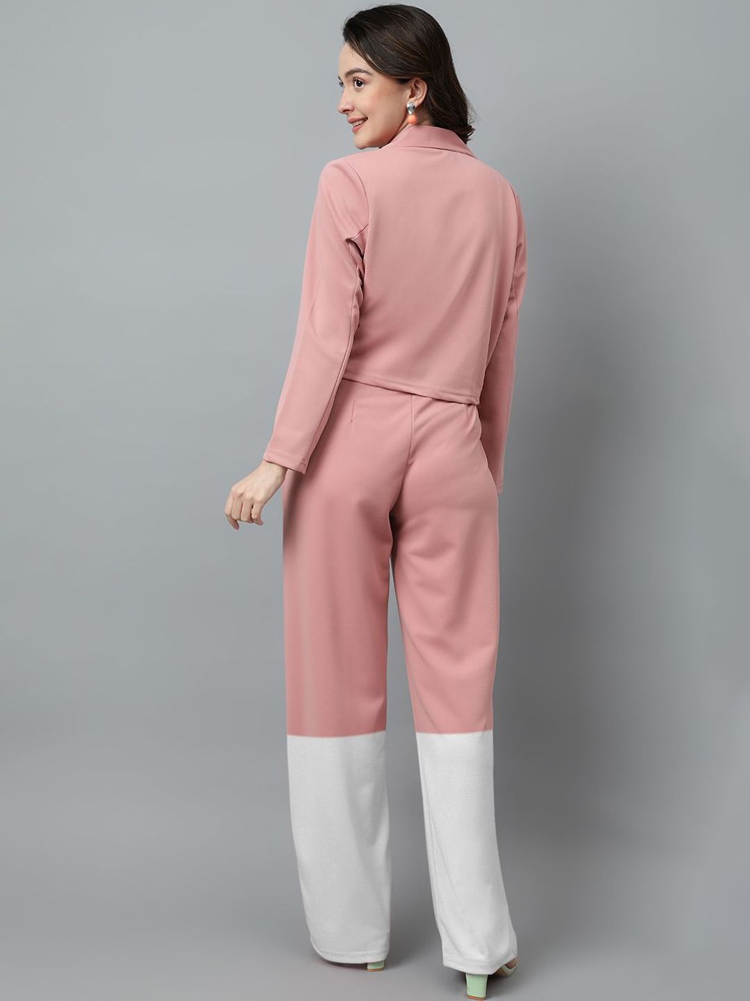 Kotty Women Colourblocked Notched Shirt With Trouser