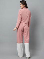 Kotty Women Colourblocked Notched Shirt With Trouser