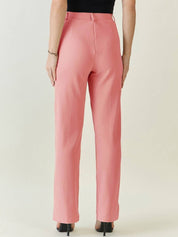 Kotty Women Straight Fit High-Rise Pleated Trousers