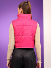 Kotty Women Stand Collar Solid Lightweight Gilet Jacket