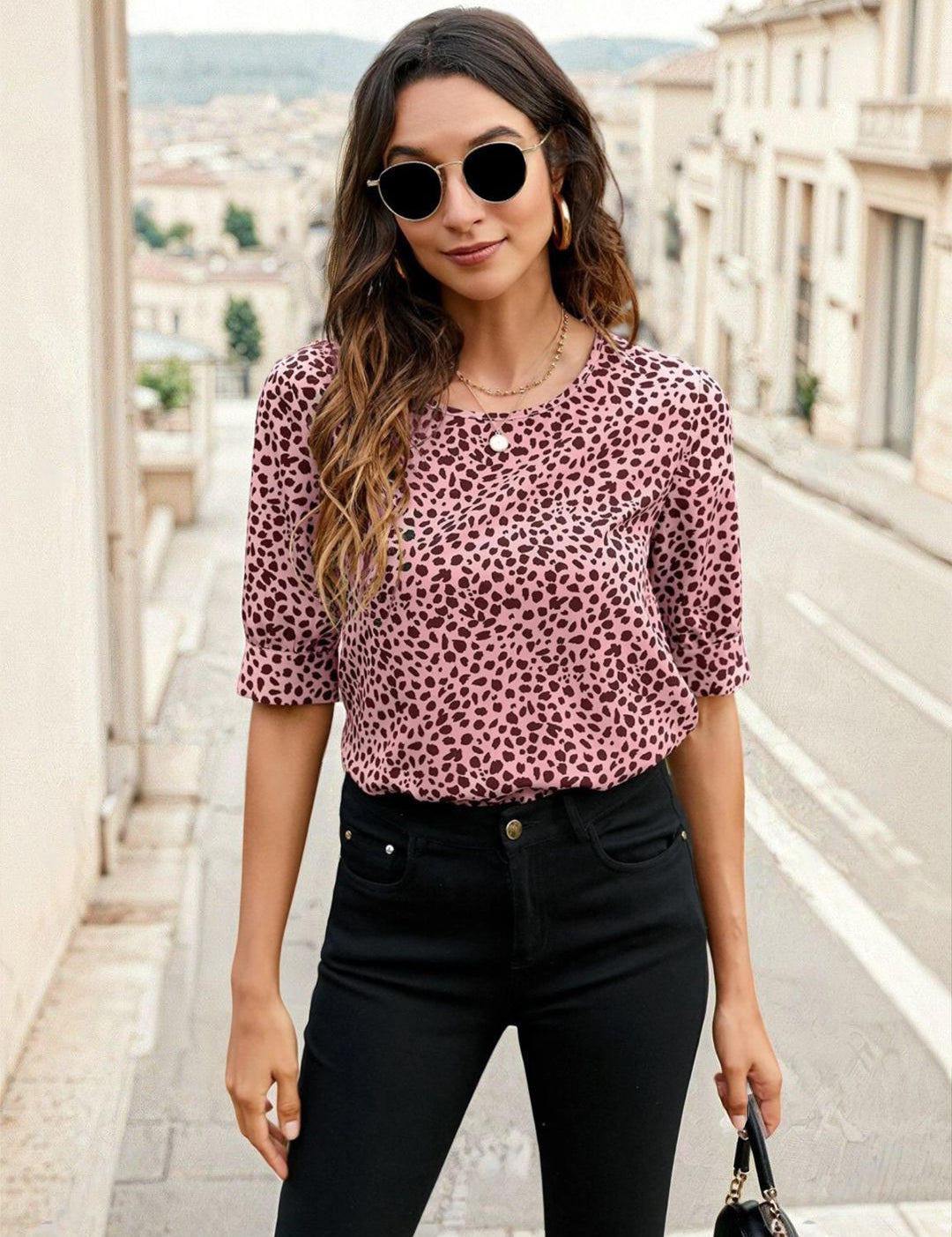 Kotty Printed Satin Regular Top