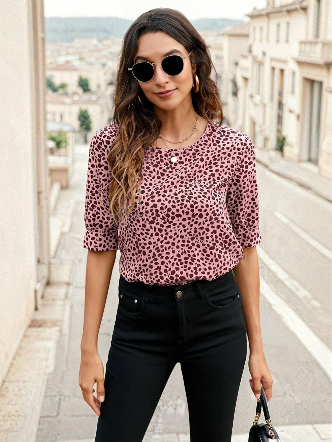 Kotty Printed Satin Regular Top