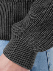 Kotty Women Solid Ribbed Pullover Sweater