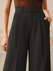 Kotty Women Relaxed Straight Leg High-Rise Pleated Trousers