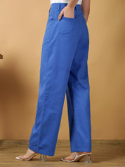 Kotty Women Relaxed Straight Leg High-Rise Loose Fit Parallel Trousers