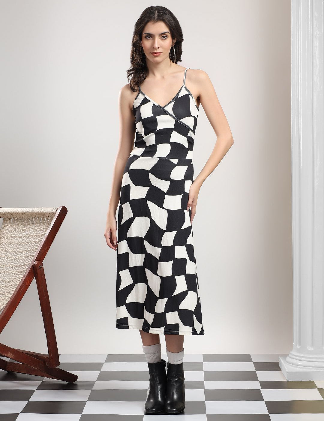 Kotty Checked A-Line Dress