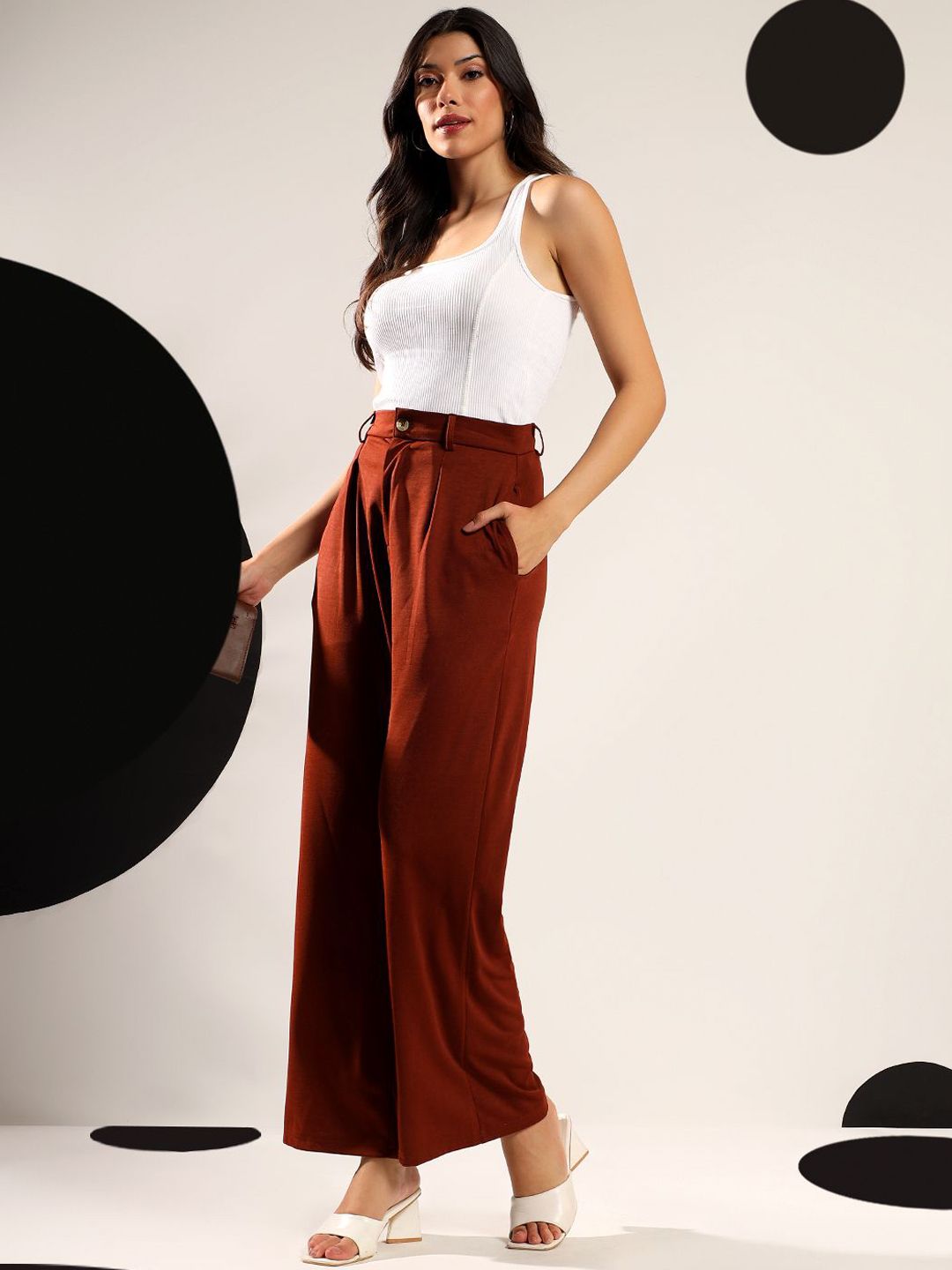 Kotty Women Relaxed Wide-Leg Easy Wash Trousers