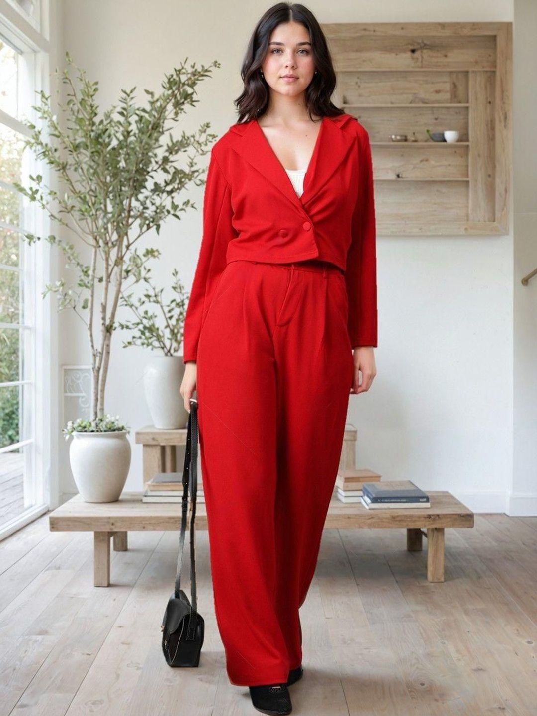 Kotty Lapel Collar Long Sleeves Coat With Trouser 