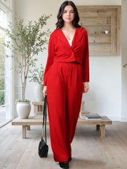 Kotty Lapel Collar Long Sleeves Coat With Trouser 