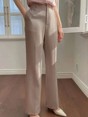 Kotty Women High-Rise Straight Fit Formal Korean Pants