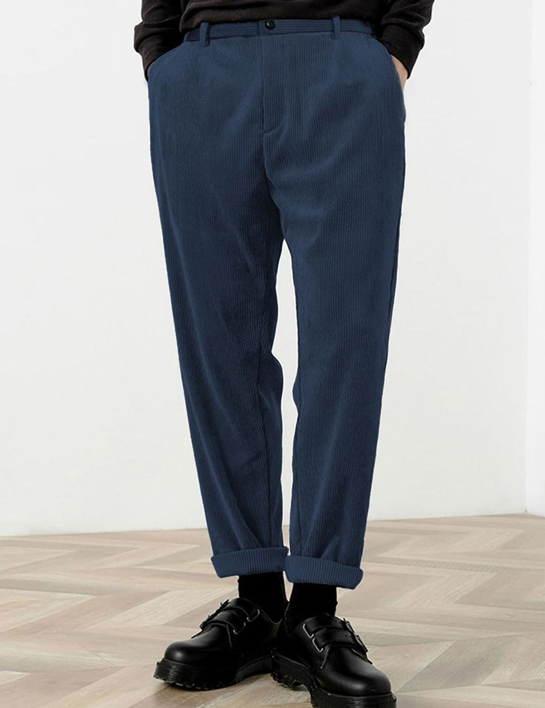 Kotty Men Relaxed Straight Fit High Rise Cotton Trousers