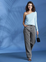Kotty Women Solid One Shoulder Top