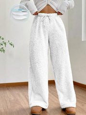 Kotty Women High-Rise Faux Fur Easy Wash Wide Leg Trousers