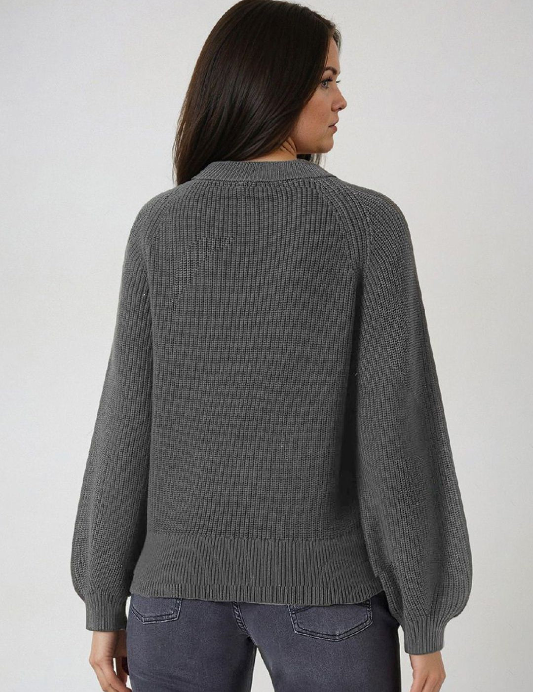 Kotty Women Solid Ribbed Pullover Sweater