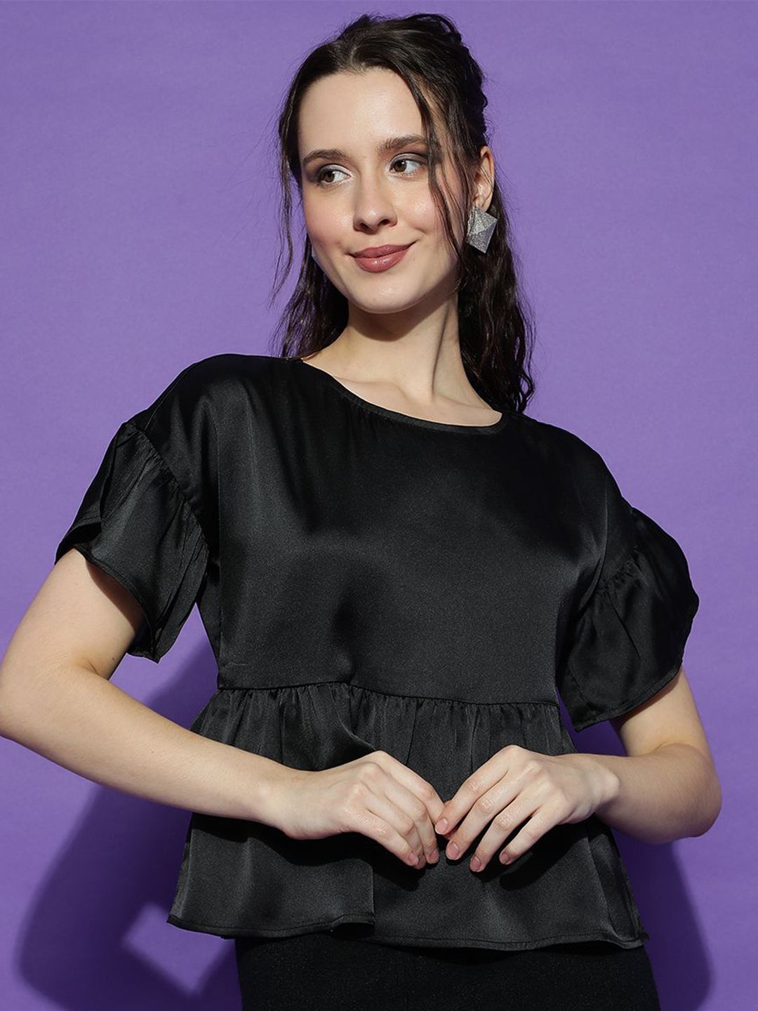 Kotty Women Solid Round Neck Top