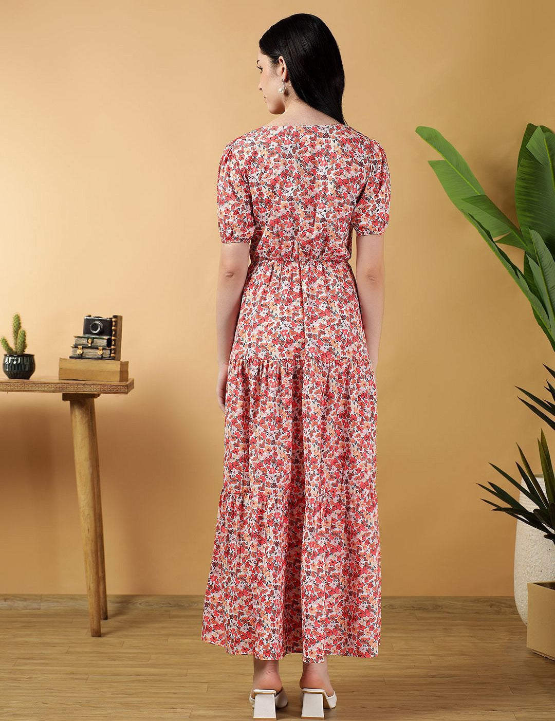 Kotty Women Printed Fit & Flare Midi Dress