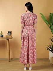 Kotty Women Printed Fit & Flare Midi Dress