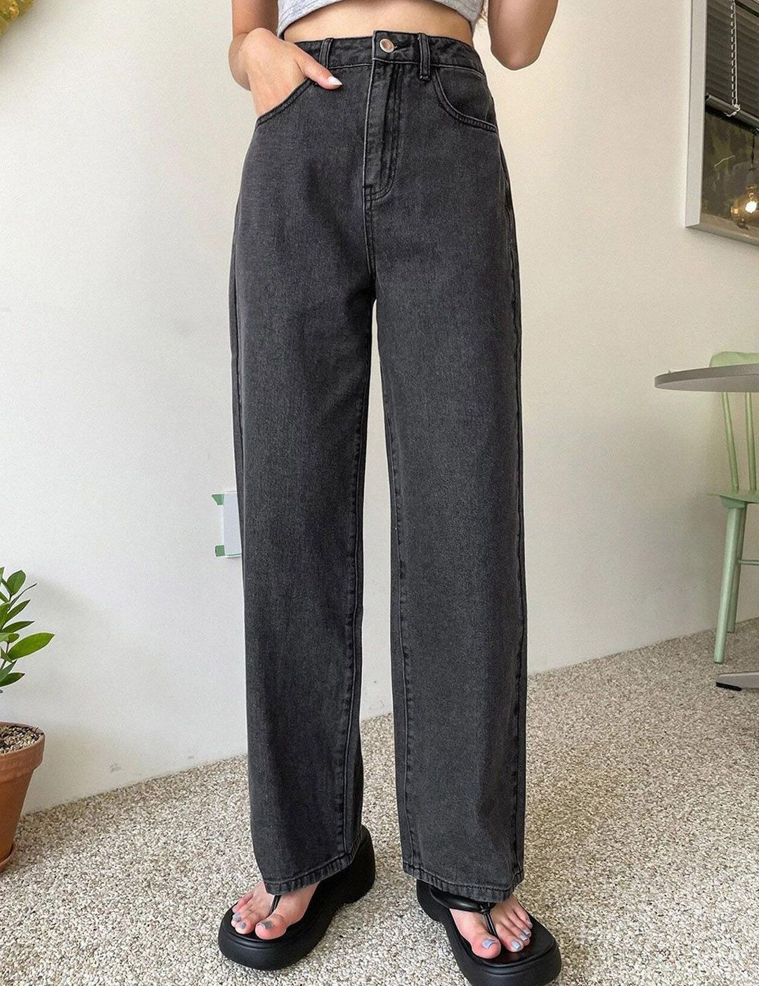 Kotty Women Cotton Straight Fit High-Rise Stretchable Jeans