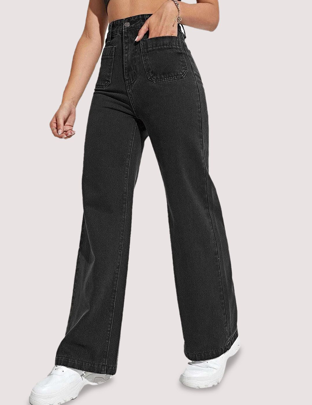 Kotty Women Cotton Straight Fit High-Rise Stretchable Jeans