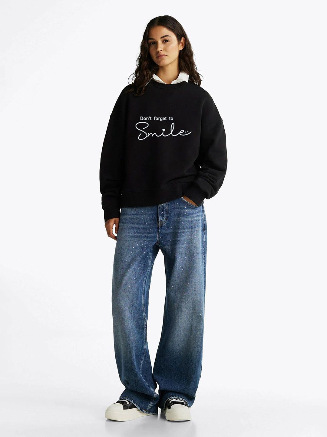 Kotty Women Typography Printed Full Sleeve Sweatshirt