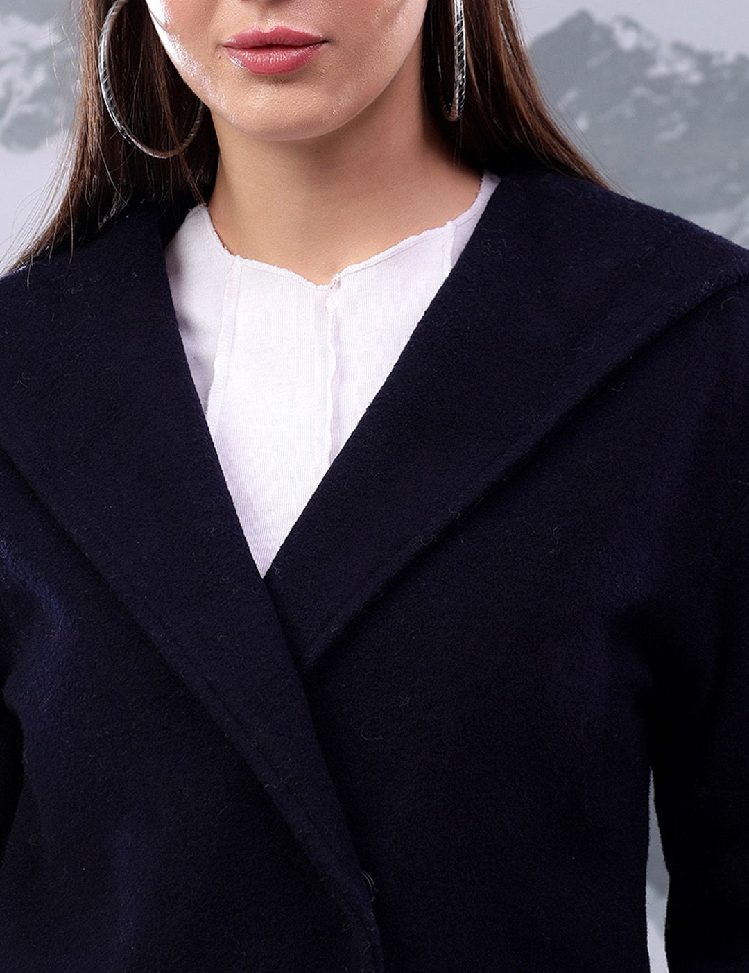 Kotty Women Shawl Collar Hooded Overcoat