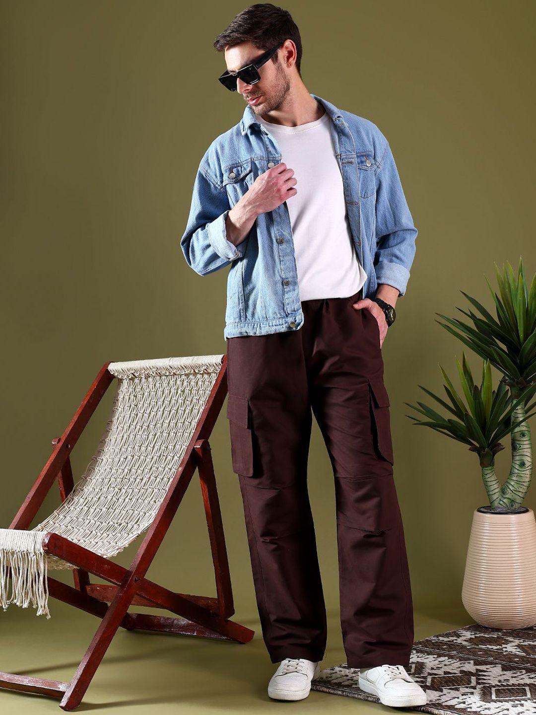 Kotty Men Relaxed Easy Wash Cargos Trousers