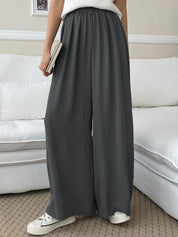 Kotty Women Relaxed Straight Leg Loose Fit High-Rise Wrinkle Free Regular Trousers