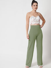 Kotty Women Relaxed Straight Fit High-Rise Pleated Trouser