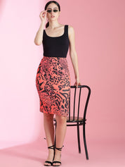  Kotty Printed Pencil Knee Length Skirts